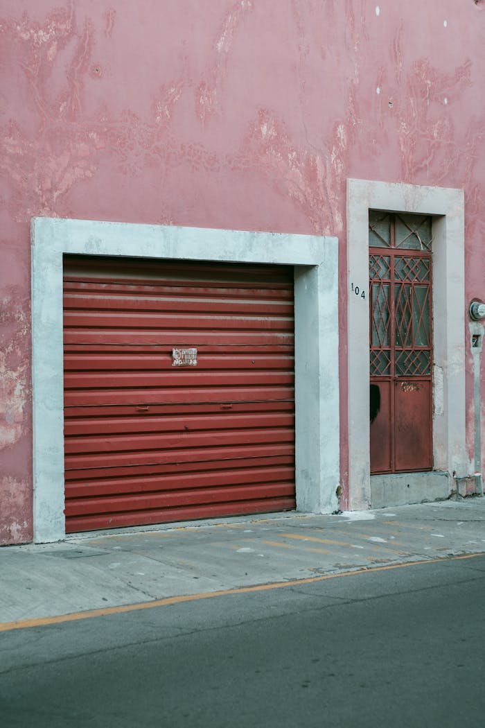 Red Doors to Abandoned Building